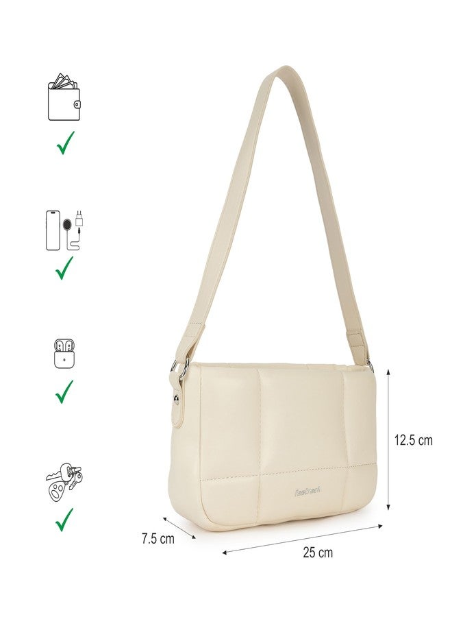Fastrack Pillow Quilted Shoulder Bag for Women | Soft Faux Leather Handbag with Zip Closure, Single Strap and Internal Pockets | Stylish Winter-Ready Bag for Daily Use and Casual Outings - Image 4